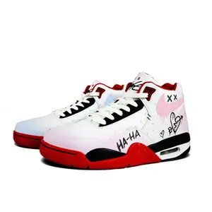 Nike Кроссовки Flight Legacy Declaration Mismatched Abrasion Resistant Mid top Vintage Basketball Shoes Unisex Red White