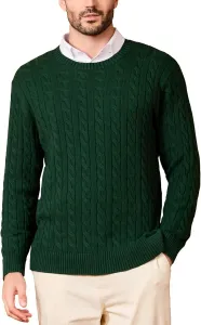 Мужской свитер Kallspin с круглым вырезом, кабельная вязка, 100% хлопок