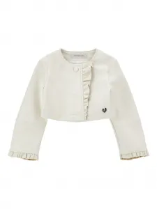 Пиджак с оборками Monnalisa, бежевый