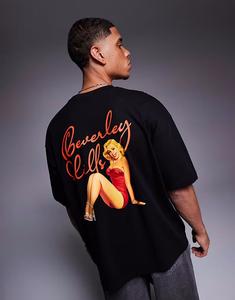 Футболка свободного кроя ASOS DESIGN с изображением города черного цвета