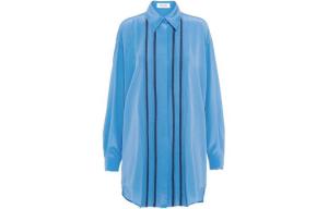 Платье Miu Miu с длинными рукавами, светло-голубой