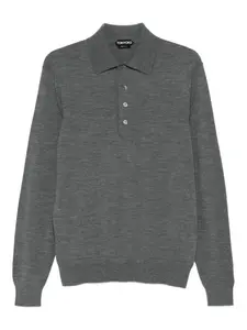 Рубашка поло с длинными рукавами TOM FORD, серый