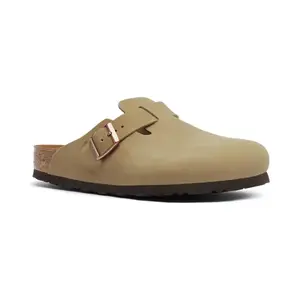 Кожаные бостонские сандалии-мюли Birkenstock, бежевый