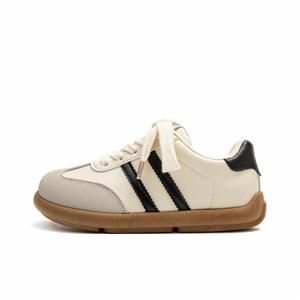 BINGO DUCK Женские противоскользящие скейтерские кеды низкие бежево-черные, цвет Beige Black