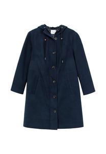 Пальто с капюшоном легкого А-силуэта с завышенной талией Sheego, синий