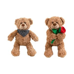 Плюшевая кукла милый медвежонок с цветком в виде сердца, высота 30 см MIXIANG