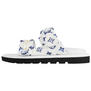 LOUIS VUITTON Тапочки-слайды Pool Pillow Comfort Slide женские, синие, белые