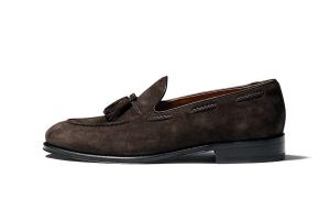 Премиальные ручной работы замшевые мокасины с бахромой мужские TRUFFAUT, синий (основа из коровьей кожи) A45