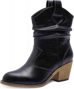 Западные ковбойские сапоги для женщин - прочный каблук и стиль до щиколотки, сапоги в ковбойском стиле - удобные сапоги из искусственной кожи для подростков, девушек и женщин Canyon Trails, Schwarz