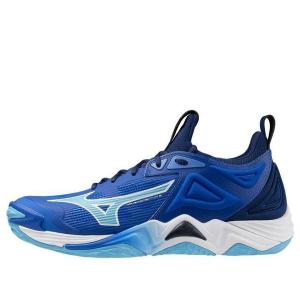 Кроссовки wave momentum 3 'blue white' Mizuno, синий