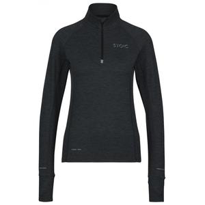 Беговая рубашка Stoic Women's HelsingborgSt Performance L/S with Zip, цвет Black Melange