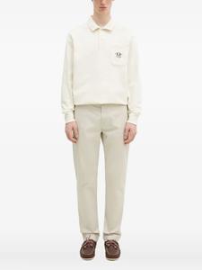 Рубашка поло с длинными рукавами и вышитым карманом Fred Perry, белый