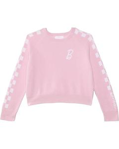 Пуловер Barefoot Dreams Kids CozyChic Ultra Lite Youth Checkered Barbie Pullover, розовый