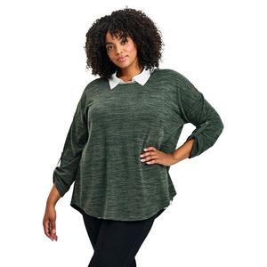 Женский топ Tara Twofer Hacci plus size Avenue, Olive