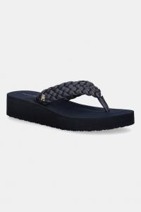 Пляжные сандалии TH WEDGE CORNROW BEACH SANDAL Tommy Hilfiger, темно-синий