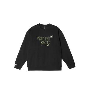 Adidas Толстовки LABEL унисекс, черные, с круглым вырезом, средней толщины