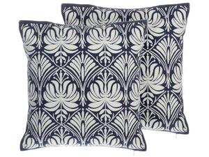Подушка Beliani 2 шт NEMESIA, 45x45x45 см цвет blau/dunkelblau/weiß