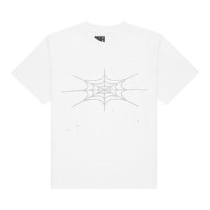 Шелковая футболка Sp5der со стразами, белый