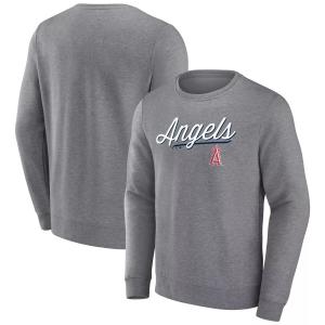 Мужской пуловер с логотипом Heather Grey Los Angeles Angels Simplicity Fanatics