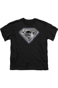 Футболка с блестками "Супермен" для детей Gildan, черный