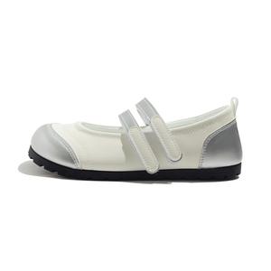 BEIER Мэри Джейн туфли женские белые, серые, бежево-серебристые, цвет Beige Silver