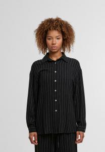 Блуза Urban Classics PINSTRIPE SOFT TOUCH SHIRT, Black/White/Black