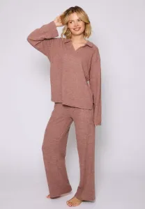 Пижама с воротником, длинными рукавами и отворотом Loungeable, Mocha