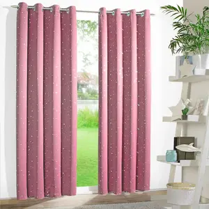 Штора Sarin с люверсами, 1 шт., плотная, термо, тепло- и холодоизоляционная, затемняющая, гардины, занавеска Weckbrodt, розовый