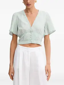 Рубашка с цветочным принтом GUESS USA, зеленый