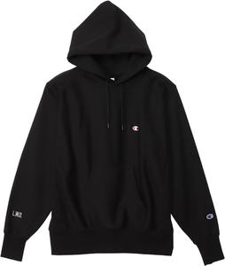 Мужская толстовка Champion Reverse Weave с капюшоном, длинным рукавом, вышитым логотипом и отделкой Reverse Weave C3-Y115, черный