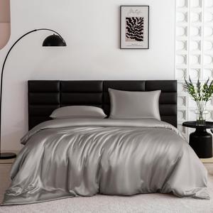 THXSILK Комплект постельного белья TXHSILK из 100% шелка 7A+ с гладкой дышащей текстурой Grey