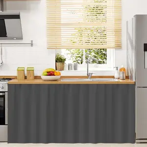 Шт. пылезащитная штора для гардеробной, короткие шторы для кухни, размер: 130x70 см, цвет: темно-серый DQQ