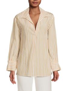 Топ в полоску в стиле рубашки Coast Vince, цвет Amber Wave