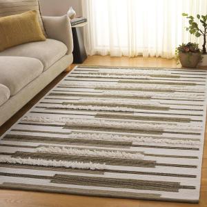 Ковер SAFAVIEH, 153 x 244 см, - коллекция Kenya - Olive & Ivory, ручная работа из шерсти, идеально для гостиной, спальни, столовой (KNY279X)