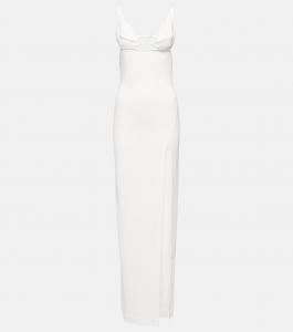 Свадебное платье из крепа с вырезом Nensi Dojaka, белый