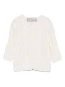 Кардиган фактурной вязки La Stupenderia, нейтральный