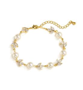 Браслет Навеки из жемчуга и кристаллов Untamed Petals, Gold