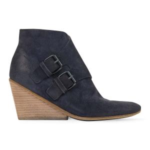 Синие потертые замшевые кожаные ботинки Marsell