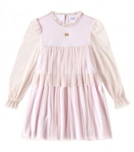Платье из тюля DG Dolce&Gabbana Kids, Rosa Pallido