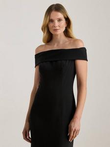 Платье макси Lauren Adlar с открытыми плечами из крепа Ralph Lauren, Black