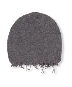 Шапка-Бини из серой меланжевой шерсти и кашемира Cortana, серый