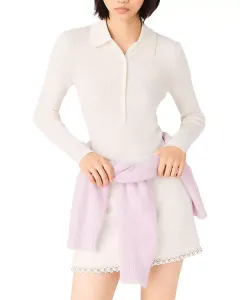 Ребристый поло-свитер Maje, белый