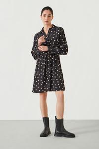 Свободное мини платье рубашка alba в горошек Hush, черный