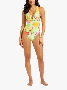 Купальник Tropique с перекрестными лямками на спине Seafolly, Aloe Gel