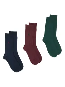 Носки с вышивкой Polo Pony (набор из трёх пар) Polo Ralph Lauren, синий