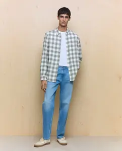 Мужская фланелевая рубашка в клетку Easy Wear, зеленый