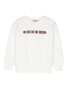Толстовка с принтом Gucci Kids, белый