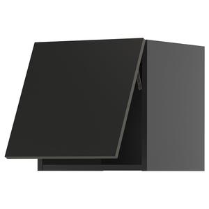 Настенный шкаф, горизонтальное открывание, черно-серый/матовый антрацит Nickebo, 40x40 см. IKEA Metod