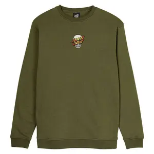 Толстовка Santa Cruz Crew dressen skull dot front, зеленый