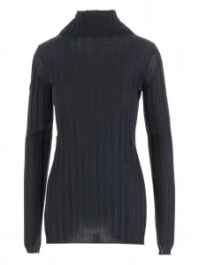 Ребристый свитер с высоким воротом Carven, синий